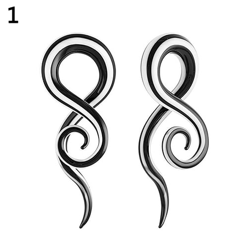 WOMEN SNAIL SPIRAL GLASS HOOK TAPER EAR PLUG EARRING EXPANDER STRETCHER 5 Colors WOMEN SNAIL SPIRAL GLASS HOOK TAPER EAR PLUG EARRING EXPANDER STRETCHER 5 Colors